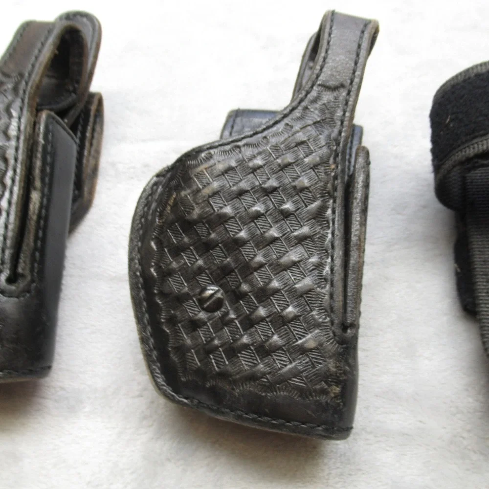 2‎ Pc Don Hume Black Leather Double Magazine Holder Officer Duty H-745-4